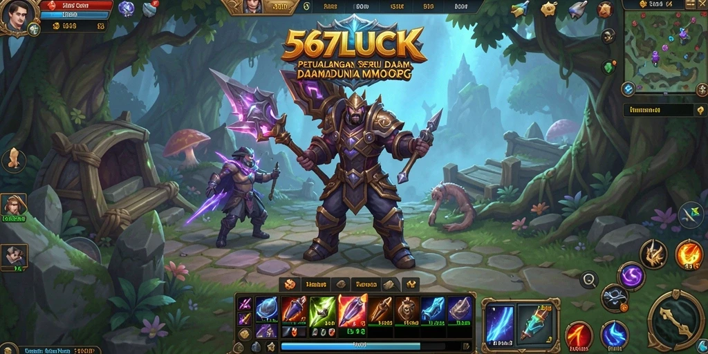 Tangkapan layar gameplay <strong>567LUCK</strong> yang menampilkan pertarungan epik di dunia fantastis.