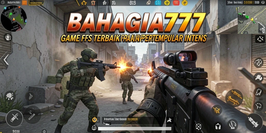 Tampilan gameplay BAHAGIA777 yang menegangkan dan seru di medan perang.