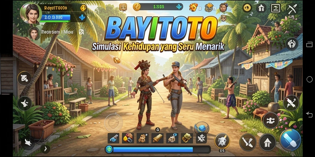 Tampilan gameplay menarik dari BAYITOTO dengan berbagai interaksi karakter.