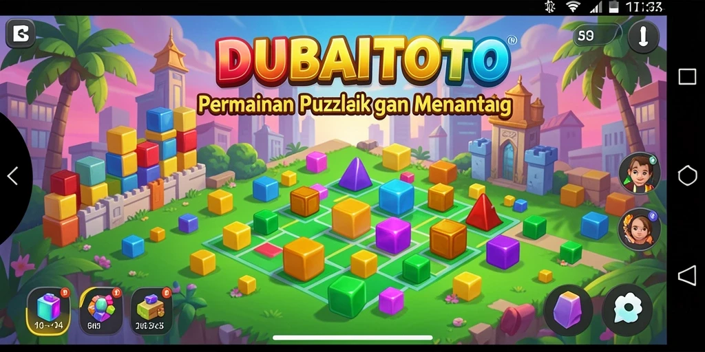 Screenshot yang menunjukkan gameplay Puzzle DUBAITOTO saat menyelesaikan level.