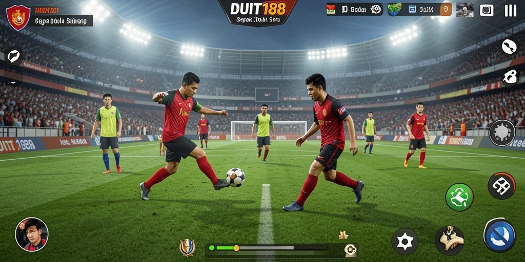 Gameplay sepak bola yang seru dan mendebarkan di DUIT188.