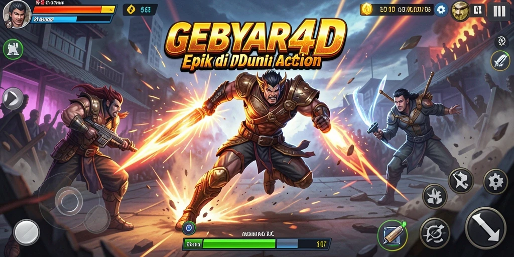 Screenshot gameplay GEBYAR4D yang menampilkan aksi pertarungan yang mendebarkan.