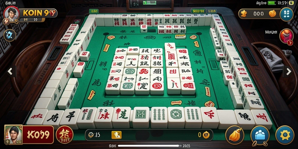 Screenshot gameplay KOIN99 menampilkan aksi seru permainan Mahjong.