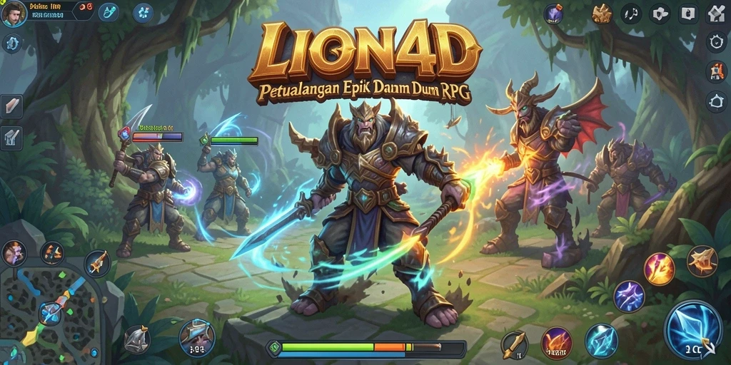 Gambaran gameplay seru dari LION4D, menampilkan aksi pertarungan yang mendebarkan.
