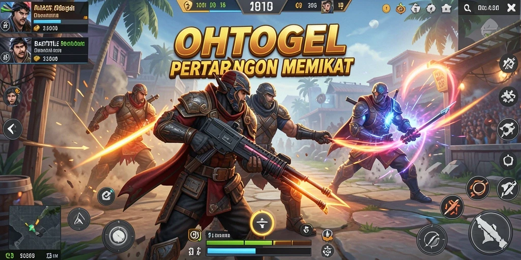Tampilan seru dari gameplay OHTOGEL dalam pertarungan Battle Royale.