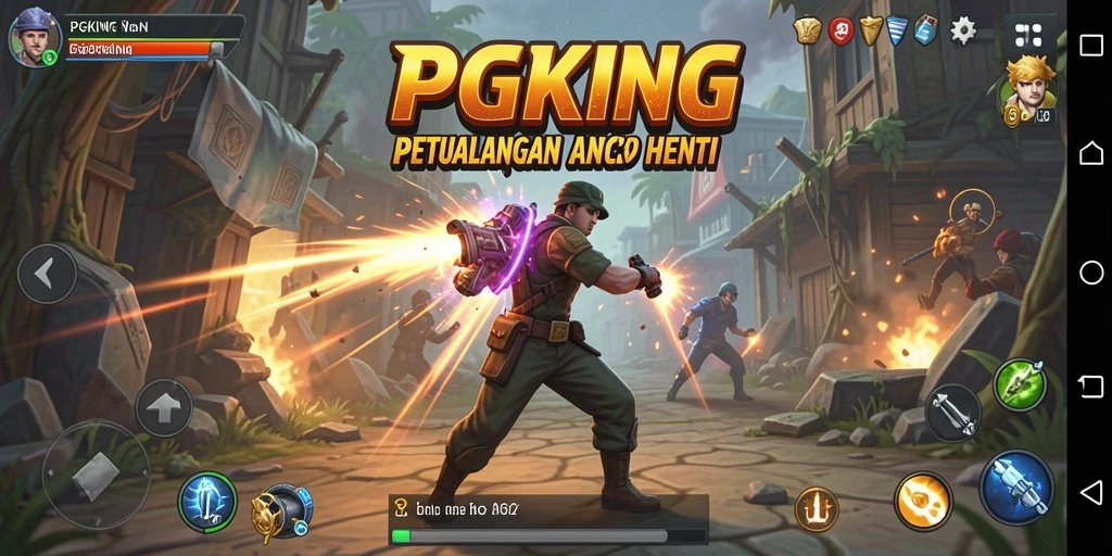 Tampilan seru gameplay PGKING dengan aksi bertempur yang intens.