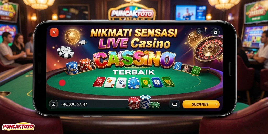 Tampilan gameplay PUNCAKTOTO saat bermain Live Casino dengan dealer nyata.