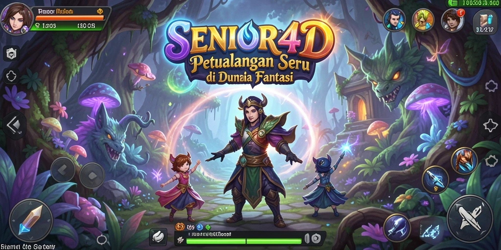 Screenshot SENIOR4D menampilkan pemain menjelajahi dunia petualangan yang menakjubkan.